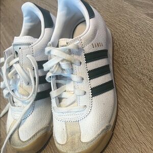 Adidas White and Dark Green Sneakers